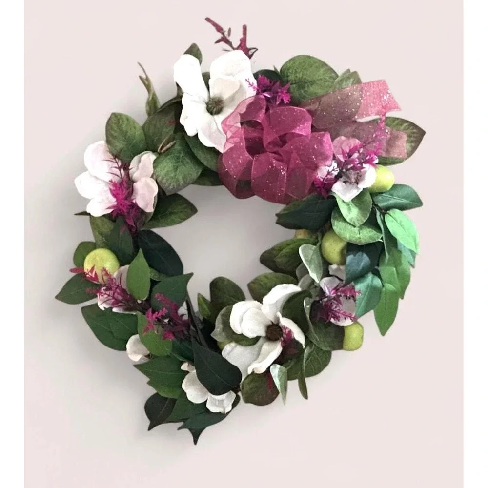 Handmade Magnolia Grapevine Wreath: Summer Door Decor
